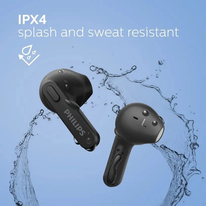 PHILIPS TAT2236BK True Wireless (TWS Earbuds) with IPX4 splash-proof, 18hours Playtime Bluetooth (Black, True Wireless) unboxed)