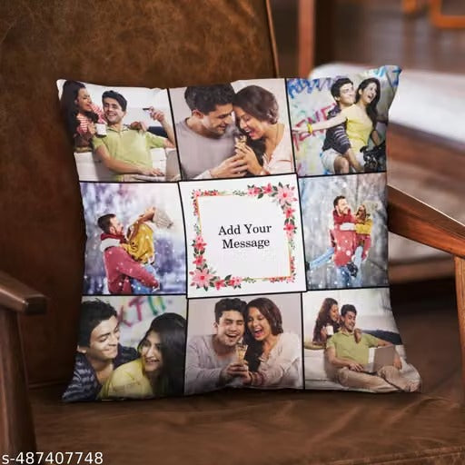 Custom Photo Cushion 12x12 Inch – Personalized Pillow Gift for Birthday & Anniversary