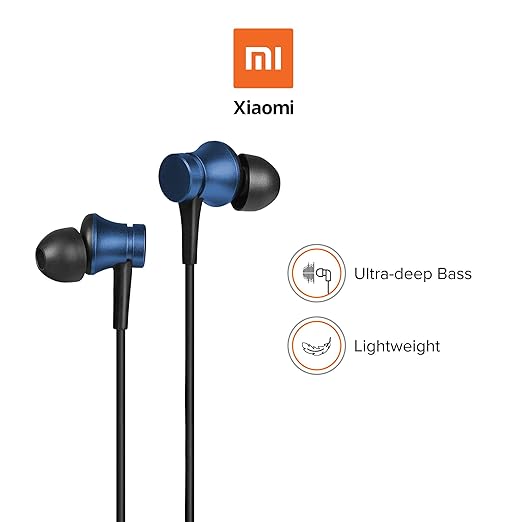XIAOMI Wired in-Ear Earphones with Mic, Ultra Deep Bass & Metal Sound Chamber (Blue)(unboxed)