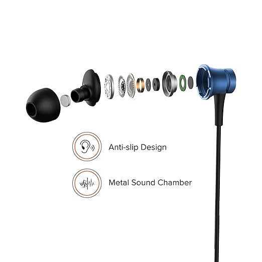 XIAOMI Wired in-Ear Earphones with Mic, Ultra Deep Bass & Metal Sound Chamber (Blue)(unboxed)