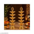 **Premium 5-Layer Gold LED Diya Lights | Electric Decorative Deepak for Pooja, Mandir & Diwali Décor | Elegant Festival Lighting | Pack of 2