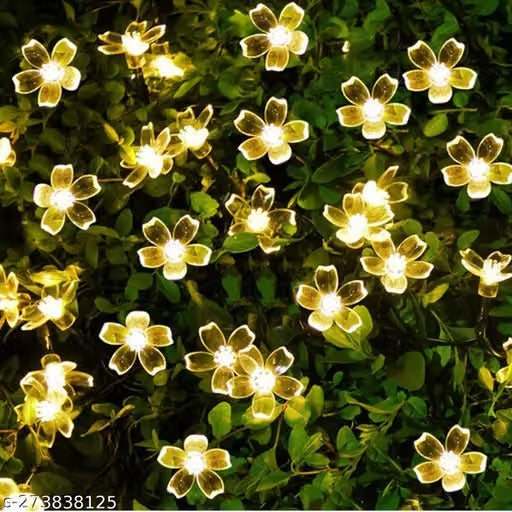 **14 LED 3 Meter Warm White Blossom Flower String Lights | Silicone Floral Fairy Lights for Home, Festival, Party & Festive Décor | Decorative Series Lights