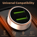 Duracell 36W Fast Car Charger Adapter with Dual USB Port. Qualcomm Certified 3.0, Quick Charge. Compatible with iPhone, All Smartphones, Tablets & More - Copper & Black-UNBOXED