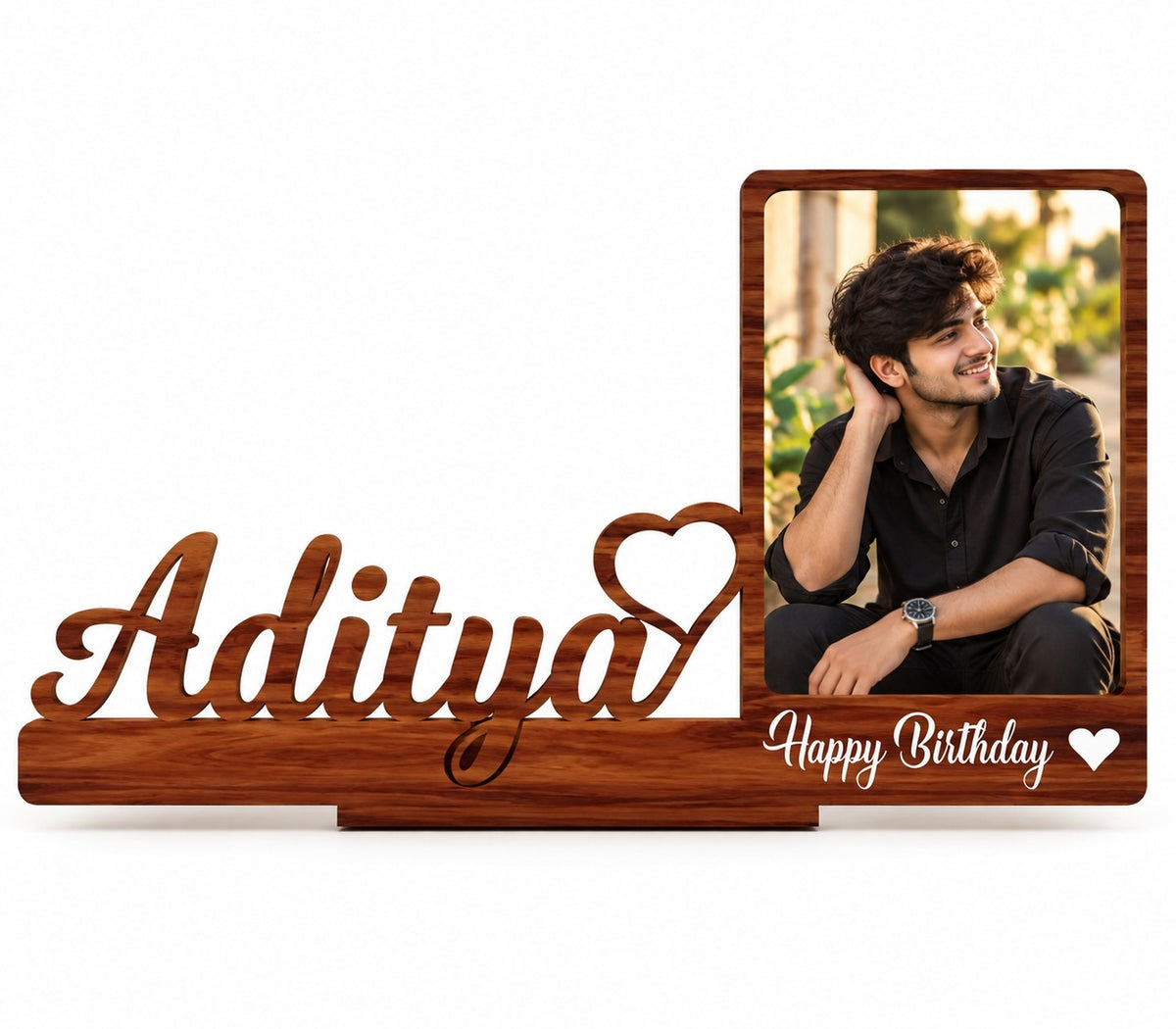 Personalized Happy Birthday Photo Frame with Name – Customized Tabletop Gift for Birthday, Friend, Sister, Girlfriend, Boyfriend, Husband, Wife & Teacher