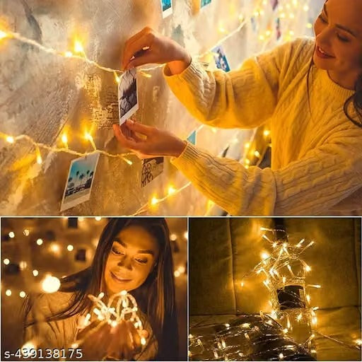 BHUMI 12 Meter Warm White LED String Lights | Decorative Fairy Lights for Indoor & Outdoor Décor | Party, Home, Christmas, Diwali & Festive Decorations | Plug-in DIY Lighting