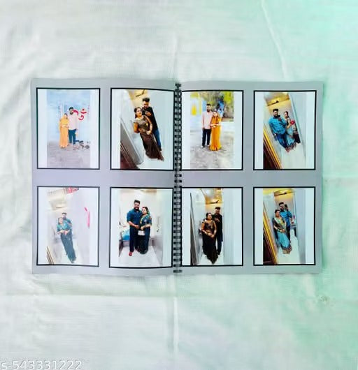Custom Couple Photo Album 9×11 Inch – 64 Photos Personalized Love Memory Book