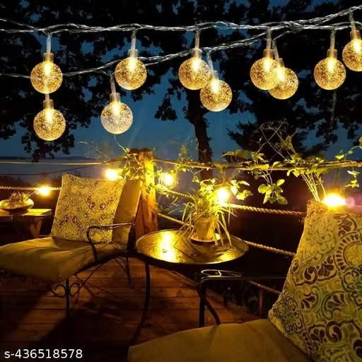 14 LED 3 Meter Crystal Ball String Lights | Warm White Decorative Diwali Ladi Lights | Elegant Fairy String Lights for Home, Bedroom, Balcony, Party & Festive Décor | Pack of 1