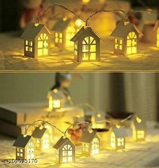 14 LED Warm White Fairy Lights – Plug-In Decorative String Lights for Diwali & Christmas