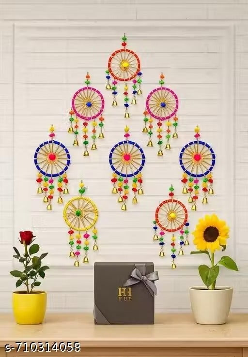 Pack of 8 Diwali Wall & Door Hangings – Traditional Festive Home Decor