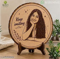 Custom Wooden Name & Photo Circle – Personalized Engraved Wall Decor Gift
