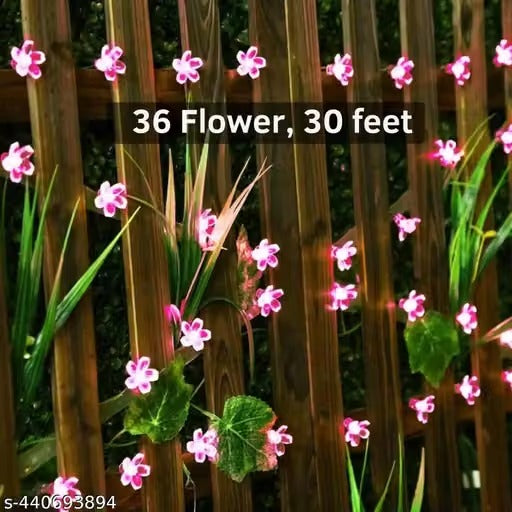 Ujjwanix 36 LED Flower String Lights – 32 Feet Decorative Fairy Lights | Pink Floral Lights for Home, Garden, Diwali, Christmas & Festive Décor