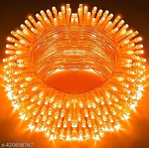 Orange 12 Meter 42 LED Rice String Lights | Pixel LED Decorative Lights for Diwali, Christmas, Weddings & Parties | Indoor & Outdoor Home, Festival & Event Décor