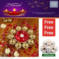 Flower Shape Diya Urli Bowl – Diwali Decorative Floating Candle Holder for Home & Office