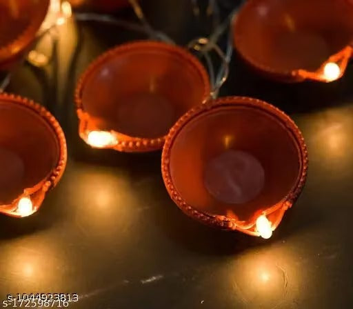 Premium 5-Layer Gold LED Diya Lights | Electric Decorative Deepak for Pooja, Mandir & Diwali Décor | Elegant Festival Lighting | Pack of 2