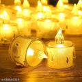 **6 Pc Crystal Acrylic LED Flameless Candles | Warm White Smokeless Tea Light Candles | Decorative Lights for Home, Diwali, Christmas, Birthday, Balcony & Party Décor | Gift Set**