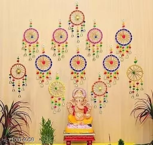 Pack of 8 Diwali Wall & Door Hangings – Traditional Festive Home Decor