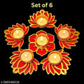 Premium MDF Lotus Velvet Tea Light Holder Set – 11 Pcs | Elegant Diwali Decoration for Home, Pooja & Festive Décor
